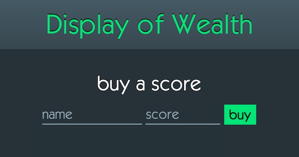 Display of Wealth: buy a score