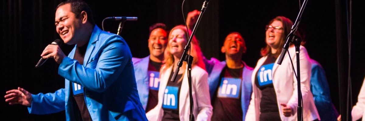 Singing with LinkedIn's InTune a cappella group
