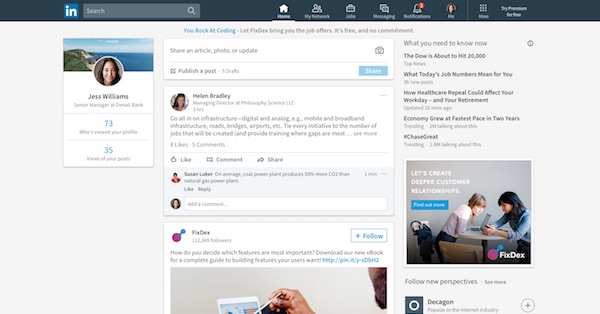 LinkedIn Desktop Redesign