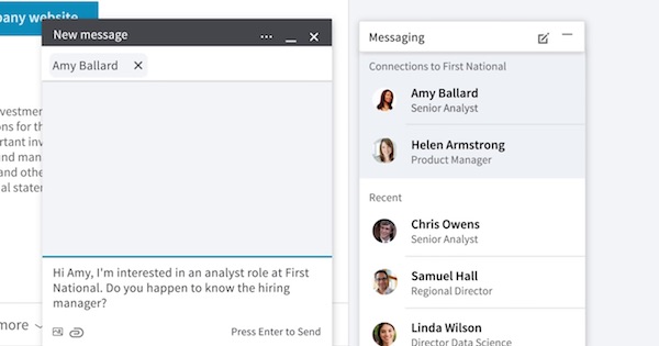 LinkedIn Messaging Overlay